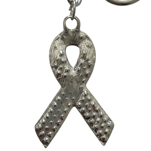 Blossom Breast Cancer Awareness Pink Ribbon Keychain - Picture 4 of 5